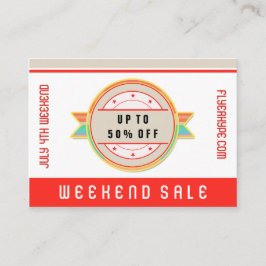Flyer Hype Badge Store Sale Marketing Red V3 Visitenkarte