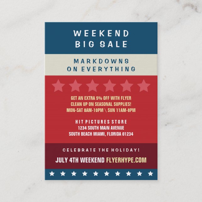 Flyer Hype Badge Store Sale Marketing Vertical V6 Visitenkarte (Vorderseite)