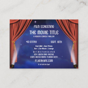Flyer Hype Vorhang Bühnen Kino Filmvorführung Visitenkarte