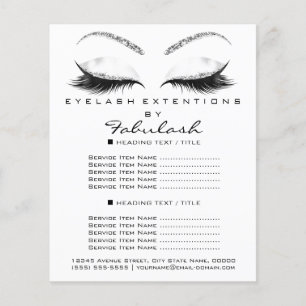 Flyer Makeup Beauty Glitzer Silberweiße Lashes