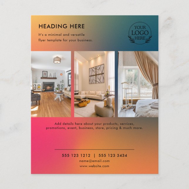 Flyer Minimalistisch Business Marketing | Logo und (Vorne)