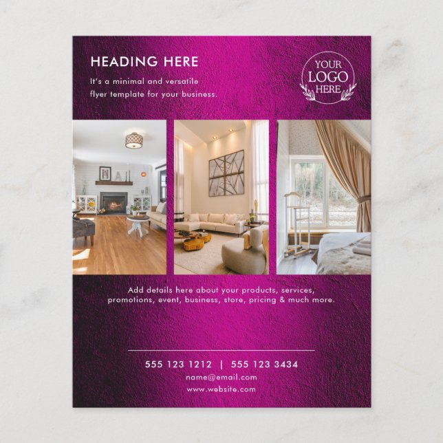 Flyer Minimalistisch Business Marketing | Logo und (Vorne)