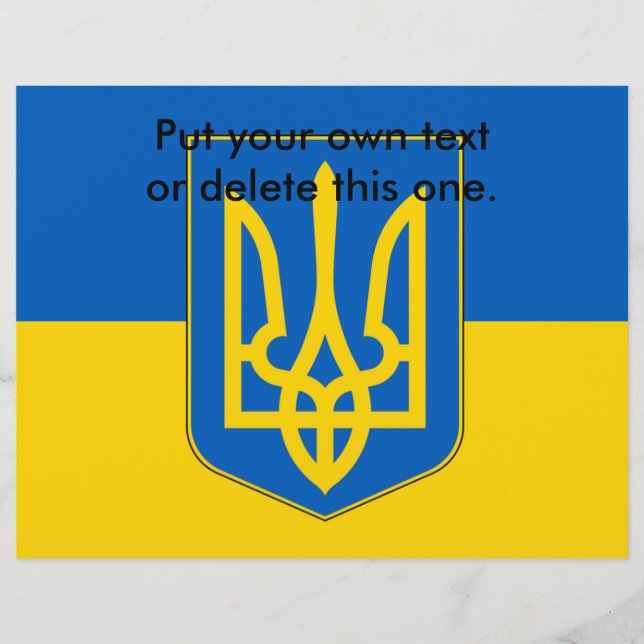 Flyer mit der Flagge der Ukraine (Vorne)