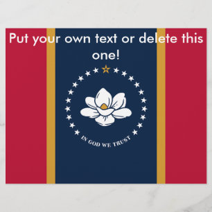 Flyer mit der Flagge des Staat Mississippi, USA