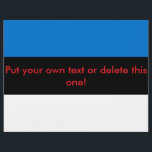 Flyer mit der Flagge Estlands<br><div class="desc">Fügen Sie Ihren Werbeaktionen oder Ankündigungen mit diesem patriotischen Flyer, der die Flagge Estlands zeigt, ein visuelles Element hinzu! Dieser Flyer wurde entwickelt, um den Nationalstolz zu erfassen und zu vermitteln, und zeigt das Blau, Schwarz und Weiß der estnischen Flagge in einem stilvollen und wirkungsvollen Layout. Ob Sie eine Kulturveranstaltung...</div>