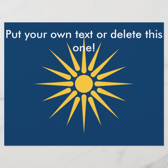 Flyer mit der Flagge Mazedoniens, Griechenland (Vorne)