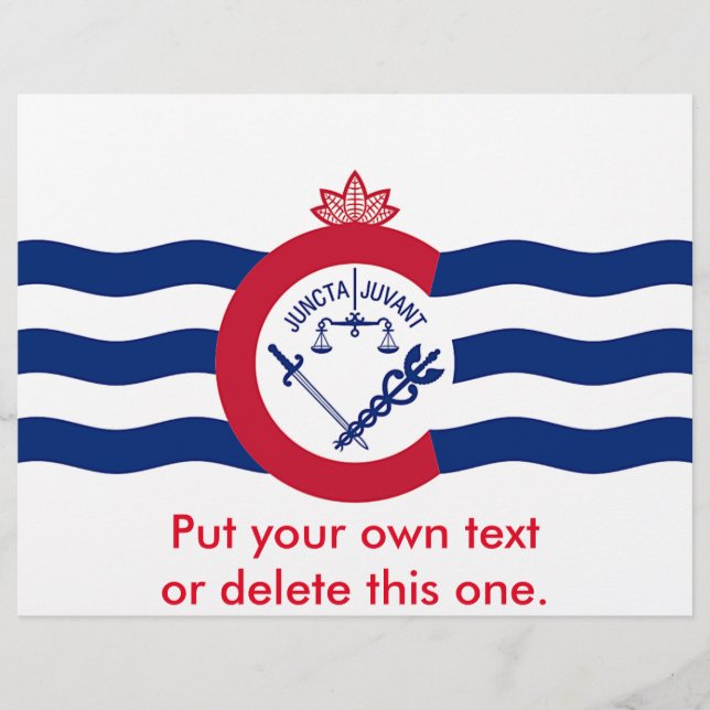 Flyer mit der Flagge von Cincinnati, Ohio, USA (Vorne)