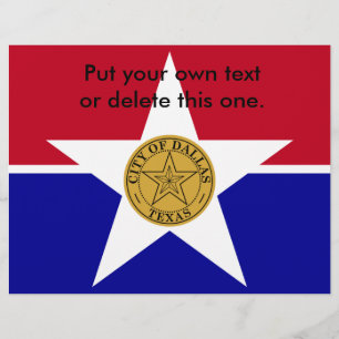 Flyer mit der Flagge von Dallas, USA