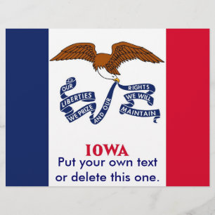 Flyer mit der Flagge von Iowa, U.S.A.