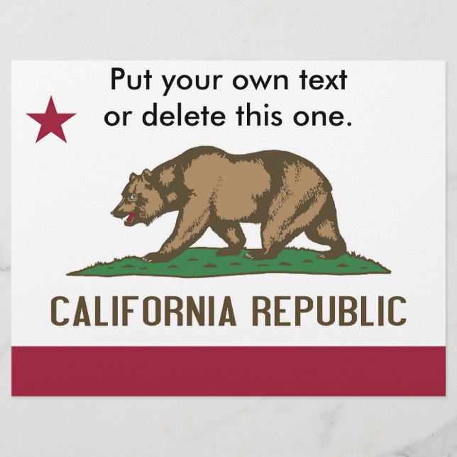 Flyer mit der Flagge von Kalifornien, USA (Vorne)