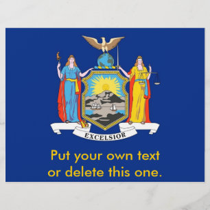 Flyer mit der Flagge von New York, USA