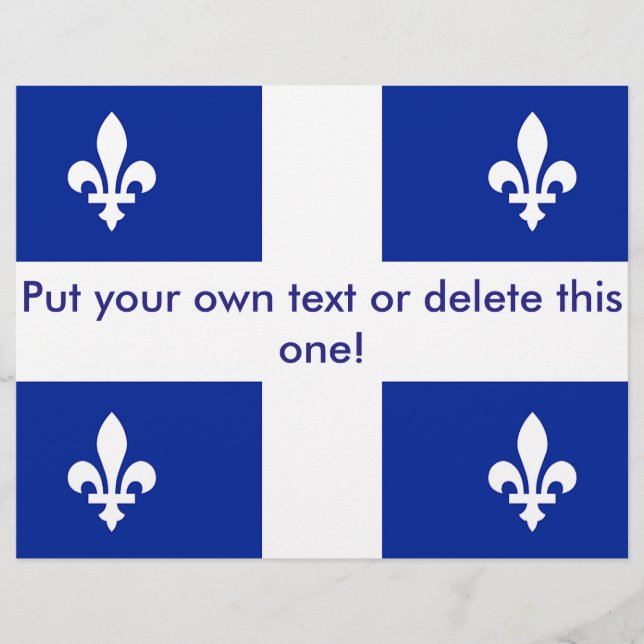 Flyer mit der Flagge von Quebec, Kanada (Vorne)