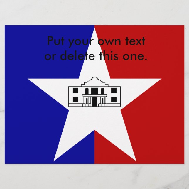 Flyer mit der Flagge von San Antonio City, USA (Vorne)
