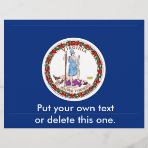 Flyer mit der Flagge von Virginia, U.S.A.