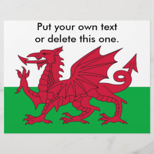 Flyer mit der Flagge Wales