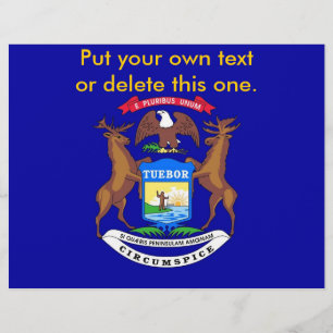 Flyer mit Fahne von Michigan, USA