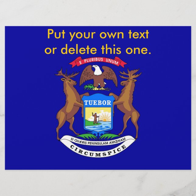 Flyer mit Fahne von Michigan, USA (Vorne)