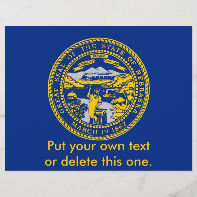 Flyer mit Fahne von Nebraska, USA (Vorne)