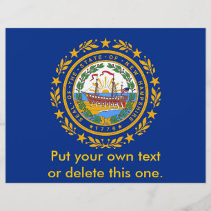 Flyer mit Flag von New Hampshire, USA