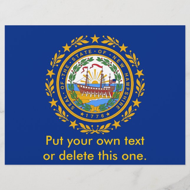 Flyer mit Flag von New Hampshire, USA (Vorne)