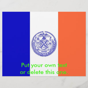Flyer mit Flag von New York City, USA