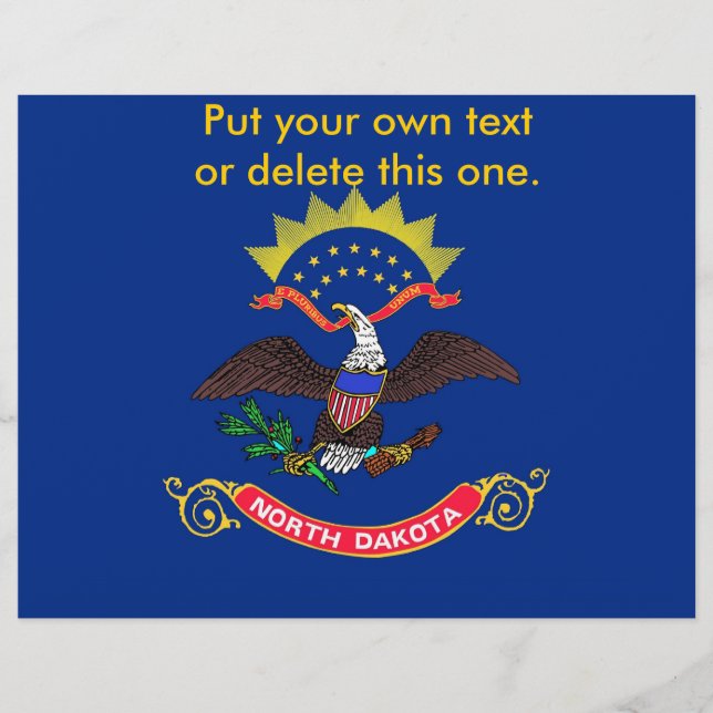 Flyer mit Flag von North Dakota, USA (Vorne)
