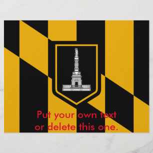 Flyer mit Flagge von Baltimore, Maryland, USA