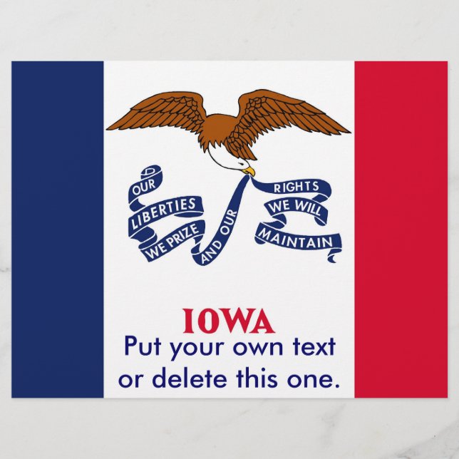 Flyer mit Flagge von Iowa, USA (Vorne)