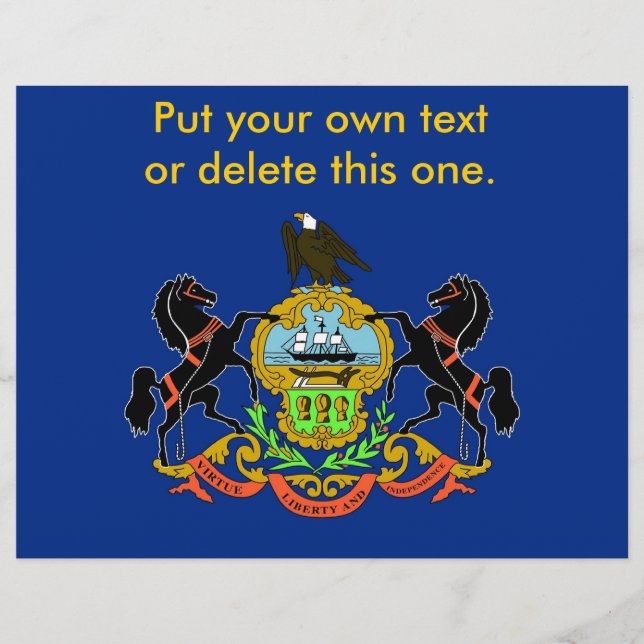 Flyer mit Flagge von Pennsylvania, USA (Vorne)