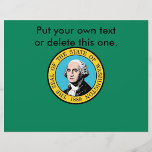 Flyer mit Flagge von Washington, U.S.A.