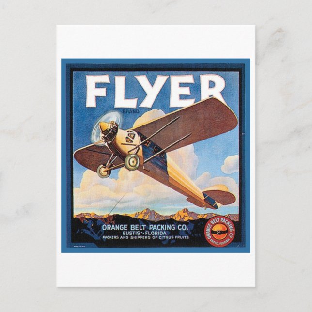 Flyer Orangengürtelpackung Vintage Kratzerkennzeic Postkarte (Vorderseite)