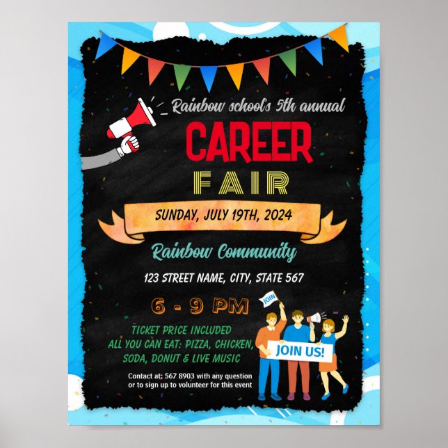 Flyer-Plakatvorlage für die Jobmesse Poster (Vorne)