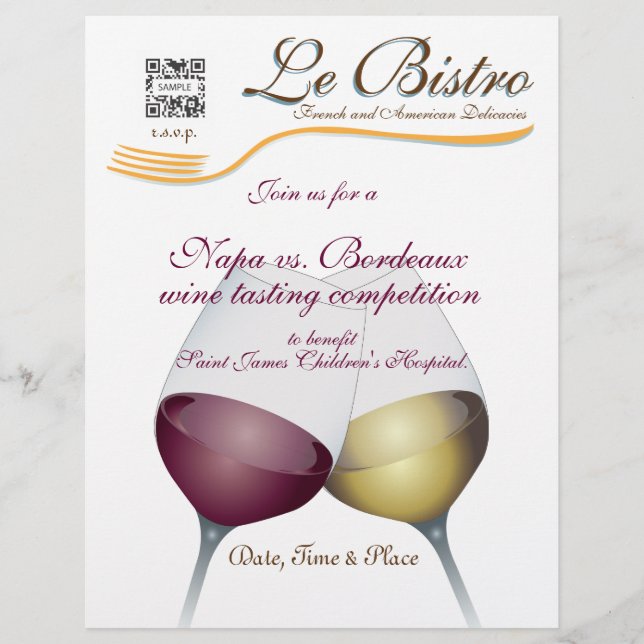 Flyer Template Fine Dining in Französisch (Vorne)