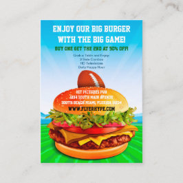 Flyer-Übertreibungs-Burger-Café trägt Visitenkarte