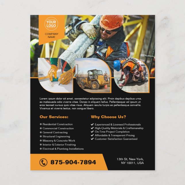 Flyer von kundenspezifischen Constractions Company (Vorne)