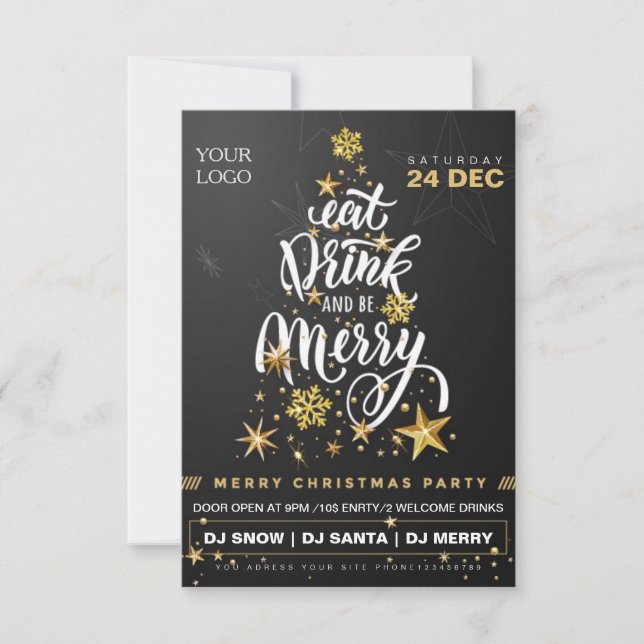 Flyer-Vorlagen für Weihnachten Party Einladung (Vorderseite)