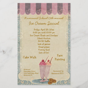 Flyer zur sozialen Ankündigung von Eiscreme