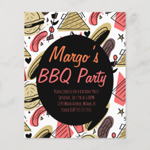 Flyers de modèle d'anniversaire BBQ Burger Hotdog