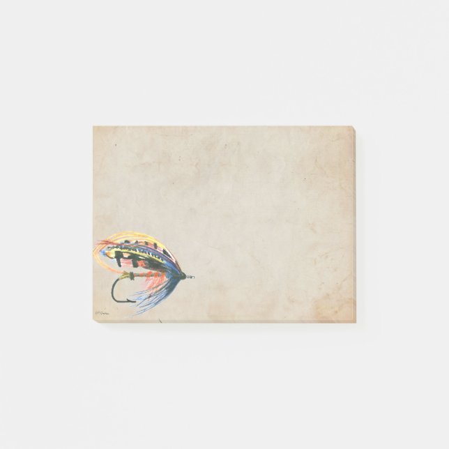 FlyFishing Lure Art Lachs Fly Lure Post-it Klebezettel (Vorderseite)