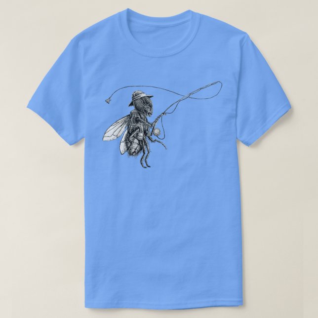 FlyFishing Schwarz und Weiß T-Shirt (Design vorne)