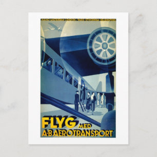 Flyg A-B Aero Transport Vintage Travel Ad Postkarte