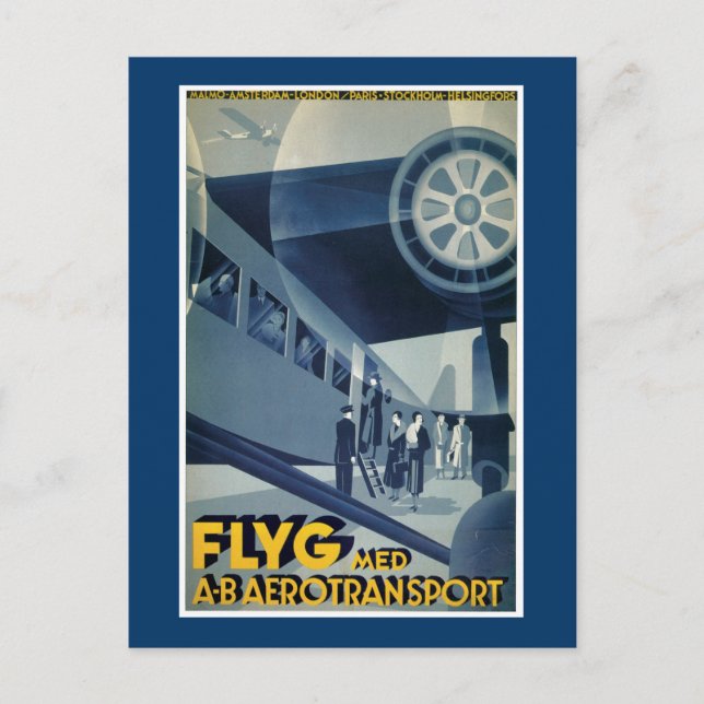 Flyg Med A-B Aerotransport Postkarte (Vorderseite)