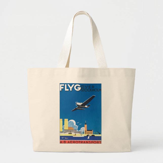 Flyg über Stockholm Jumbo Stoffbeutel (Vorne)