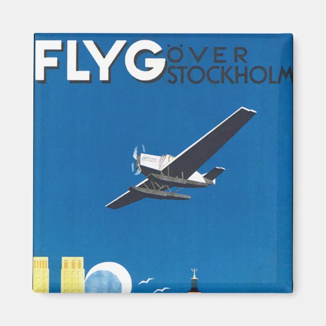 Flyg über Stockholm Magnet (Vorne)