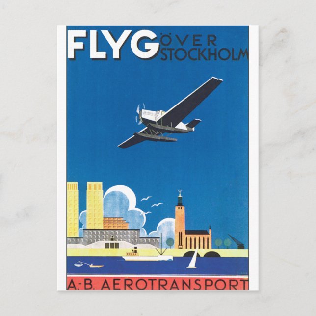 Flyg über Stockholm Postkarte (Vorderseite)