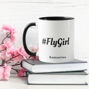 #FlyGirl Typografie Benutzerdefinierter Name Einfa Tasse
