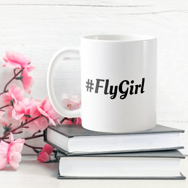 #FlyGirl Typografie Einfach,Moderne Reise Kaffeetasse (Von Creator hochgeladen)