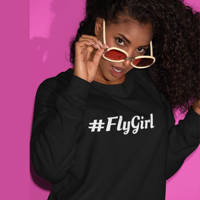 #FlyGirl Typografie Einfach,Moderne Reise Sweatshirt (Von Creator hochgeladen)