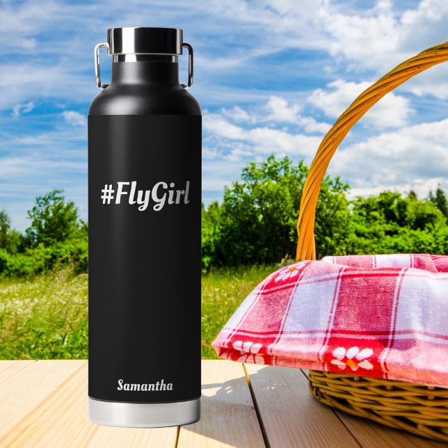 #FlyGirl Typografie Einfach,Moderne Travel Custom Trinkflasche (Von Creator hochgeladen)