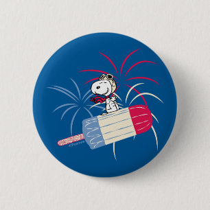 Flying Ace Snoopy on Ice Pop Button